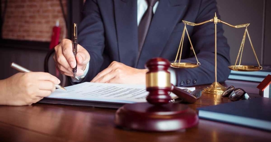 An attorney at a desk